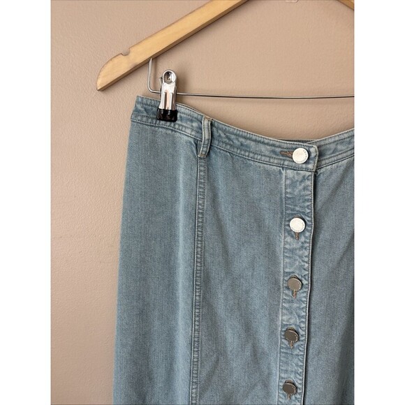 Jones New York Country Women’s Long Denim Skirt Button Front Size 10 - Picture 3 of 5